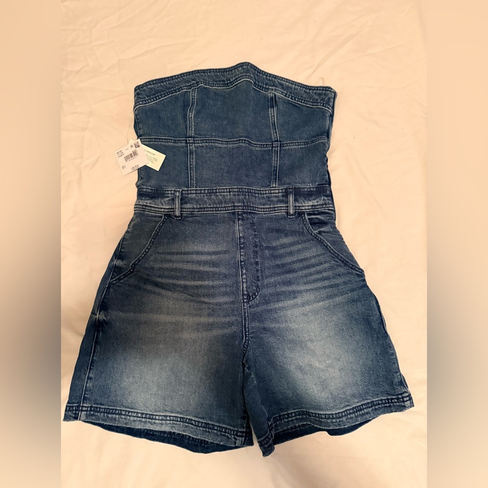 American Eagle Outfitters Blue Denim Romper